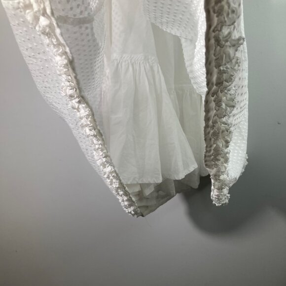 Womens J Crew Baby Doll Halter Top Dress Swiss Dot Lined White 8 Ruffle Hem - Picture 5 of 8